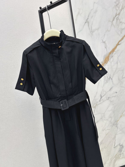 26ss Stand-up collar long dress