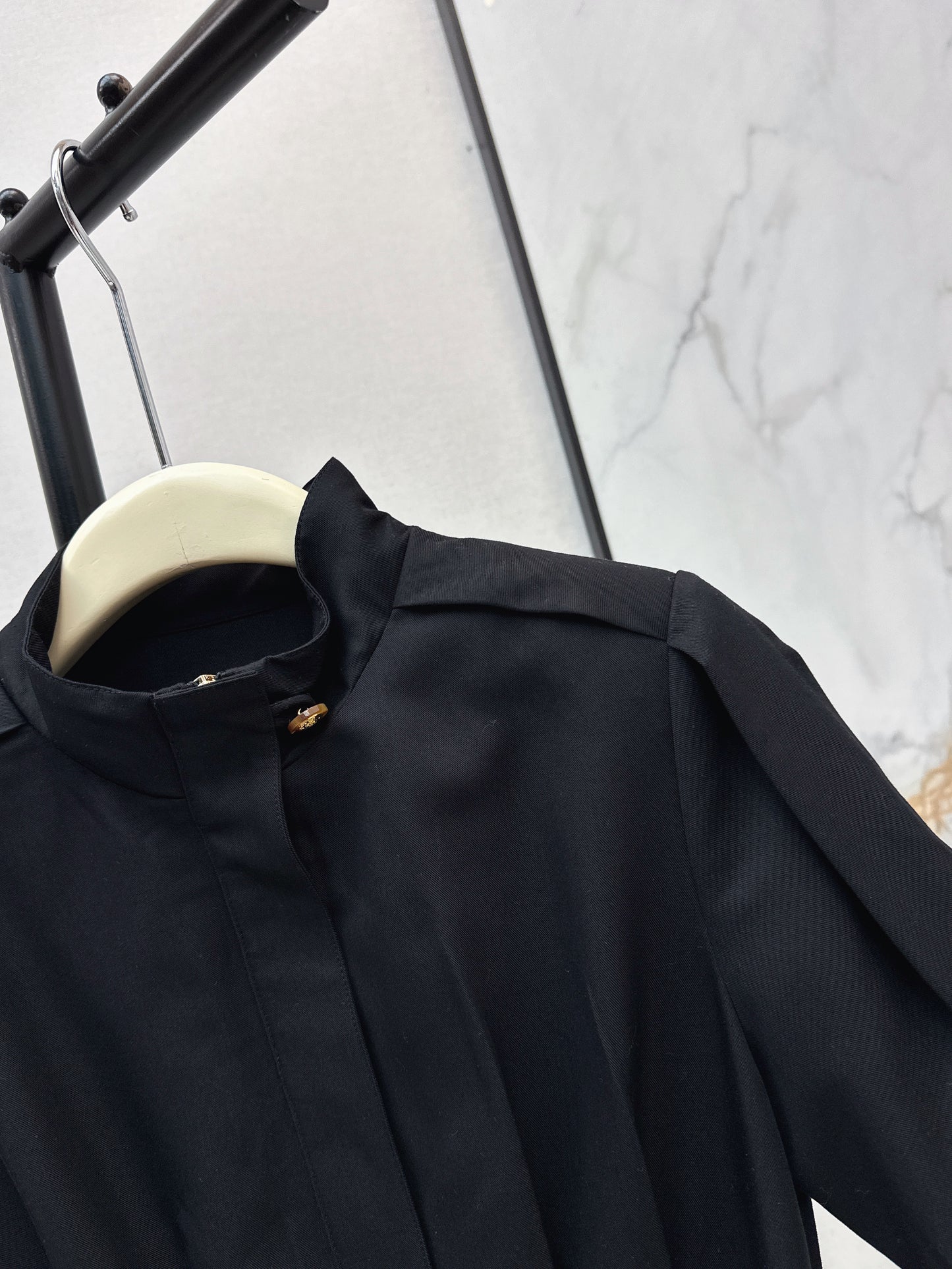 26ss Stand-up collar long dress