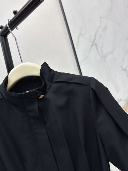 26ss Stand-up collar long dress
