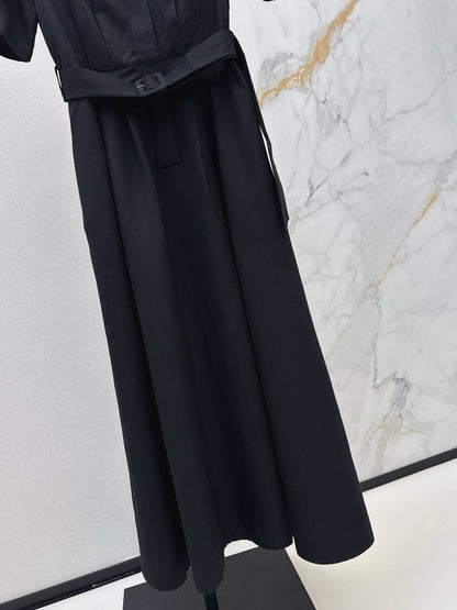26ss Stand-up collar long dress