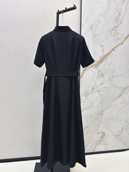 26ss Stand-up collar long dress