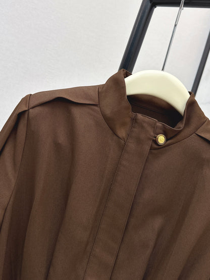 26ss Stand-up collar long dress