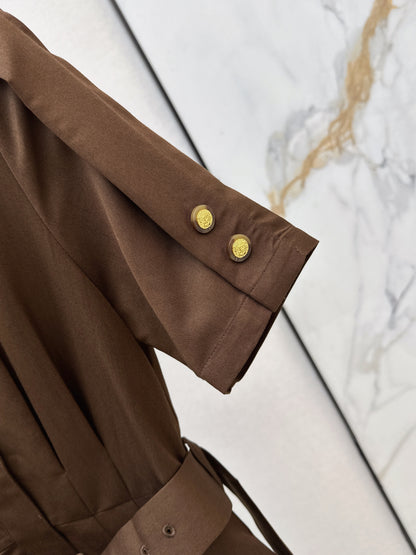 26ss Stand-up collar long dress