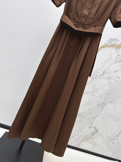 26ss Stand-up collar long dress