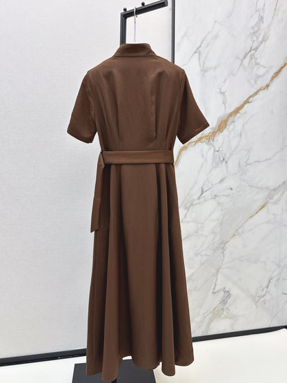 26ss Stand-up collar long dress