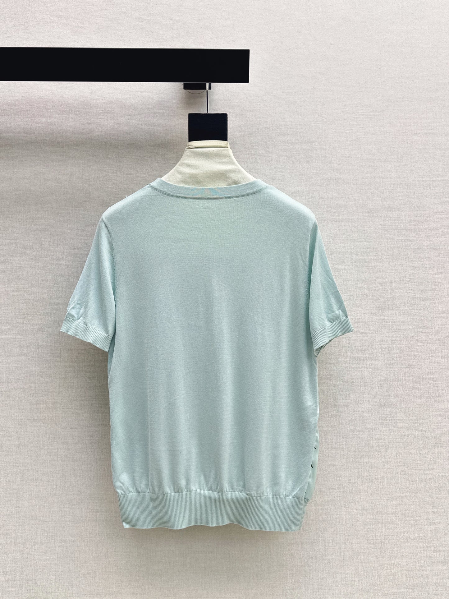 26ss Printed Pattern Patchwork Knit T-Shirt