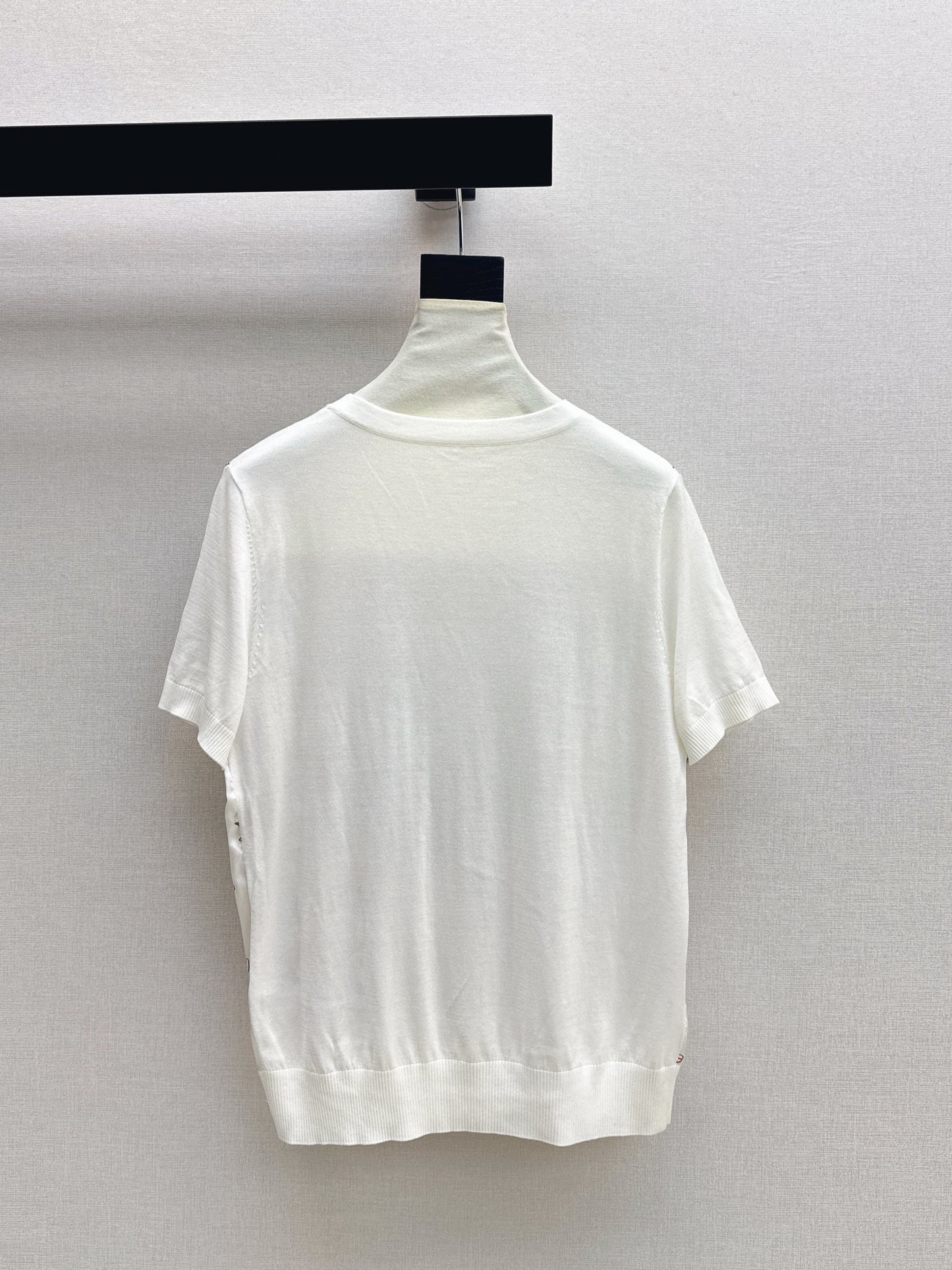 26ss Printed Pattern Patchwork Knit T-Shirt