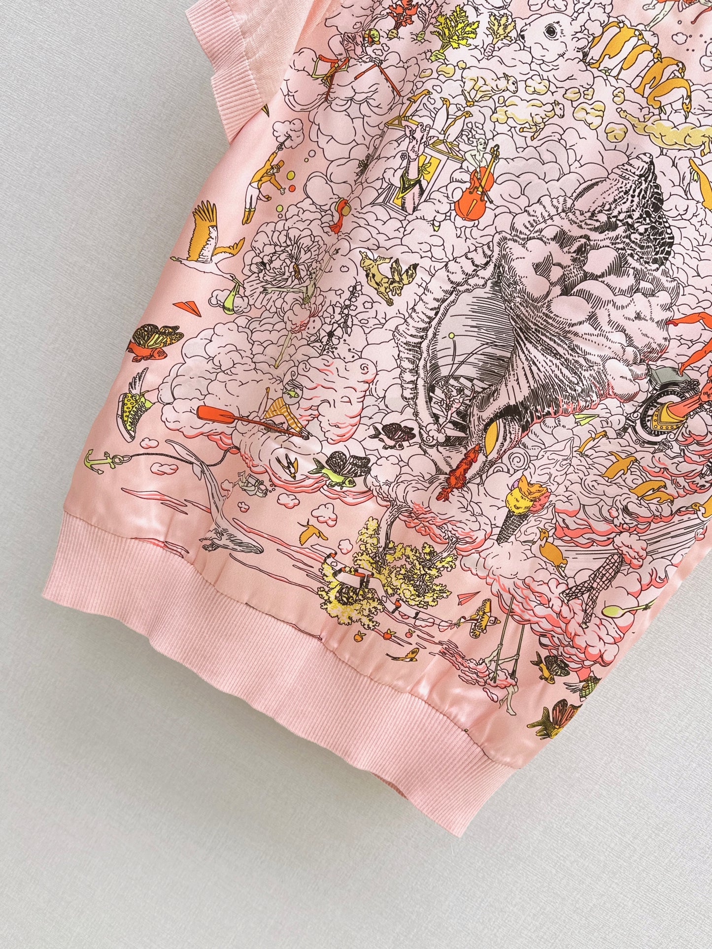 26ss Printed Pattern Patchwork Knit T-Shirt