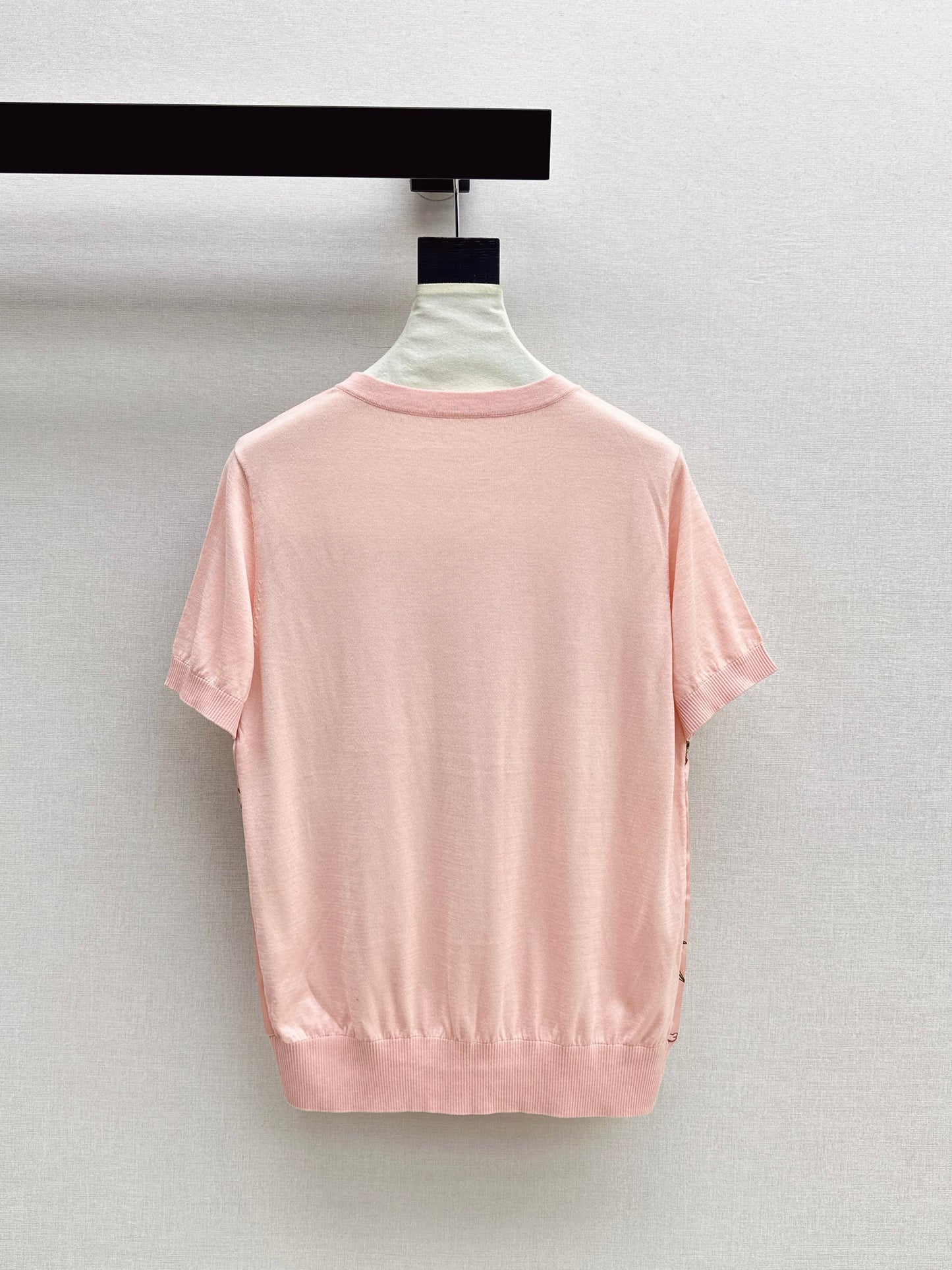 26ss Printed Pattern Patchwork Knit T-Shirt