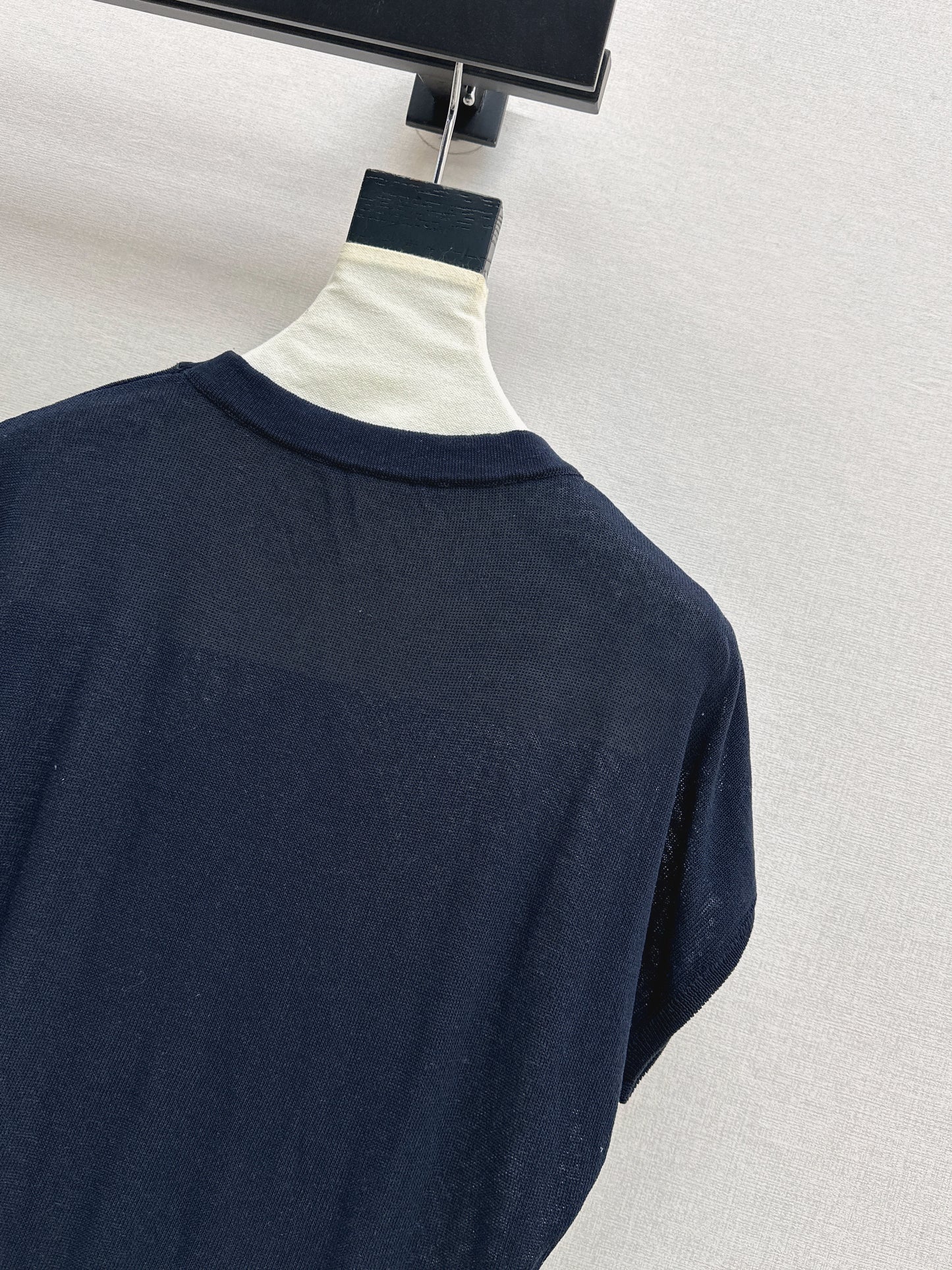 26ss Scarf-embellished knit T-shirt
