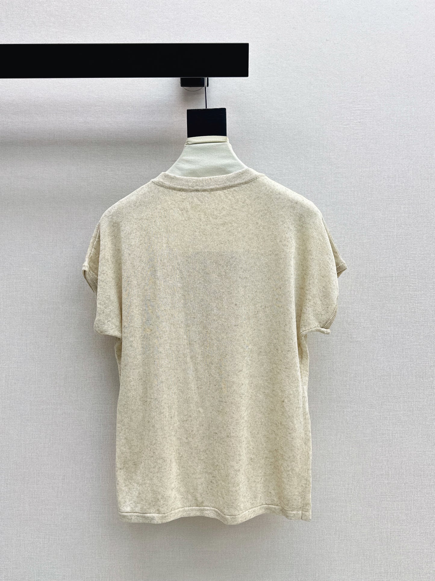 26ss Scarf-embellished knit T-shirt