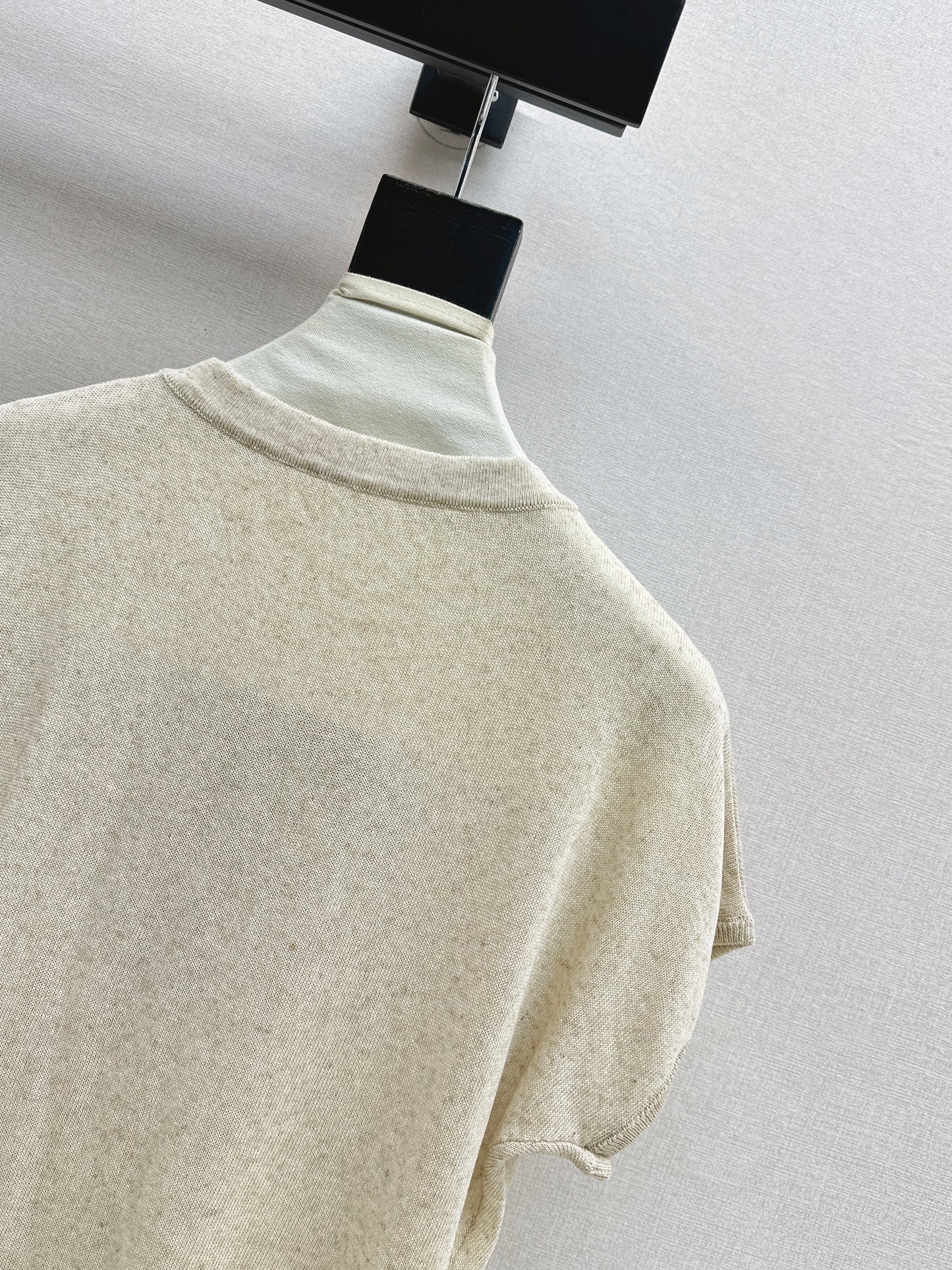 26ss Scarf-embellished knit T-shirt