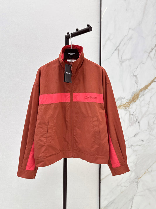 26ss Color-blocked Stand Collar Jacket