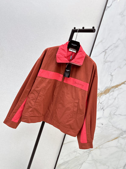 26ss Color-blocked Stand Collar Jacket
