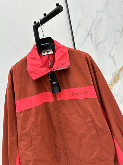 26ss Color-blocked Stand Collar Jacket