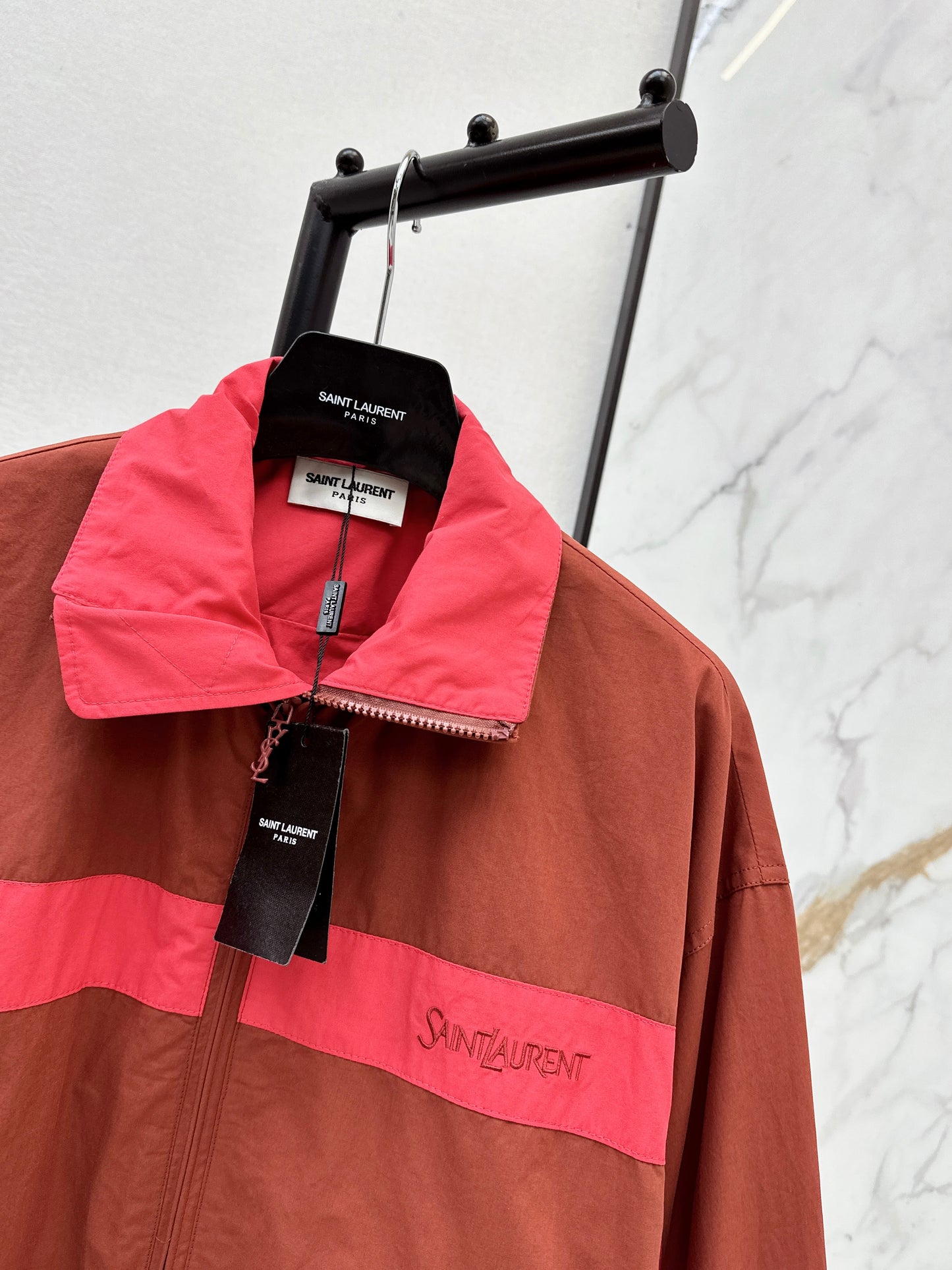 26ss Color-blocked Stand Collar Jacket