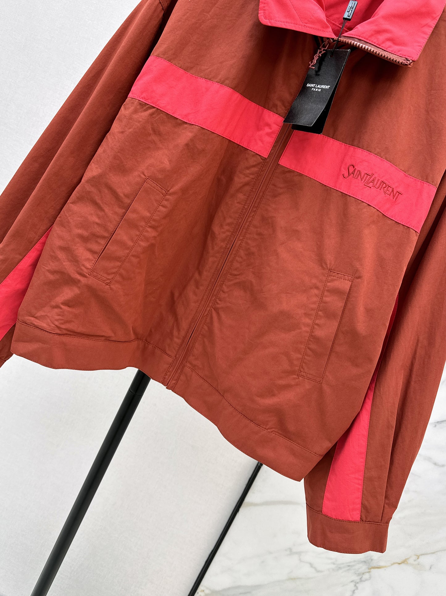 26ss Color-blocked Stand Collar Jacket