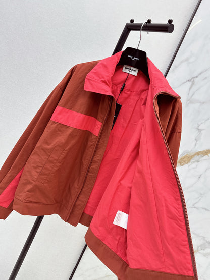 26ss Color-blocked Stand Collar Jacket