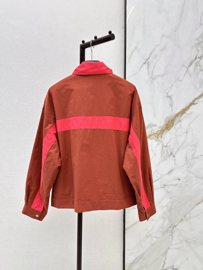 26ss Color-blocked Stand Collar Jacket