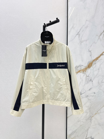 26ss Color-blocked Stand Collar Jacket