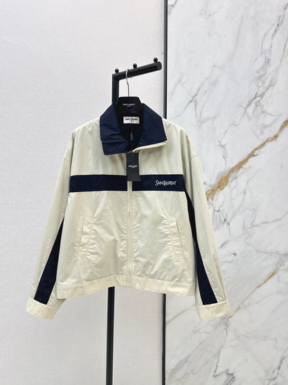 26ss Color-blocked Stand Collar Jacket