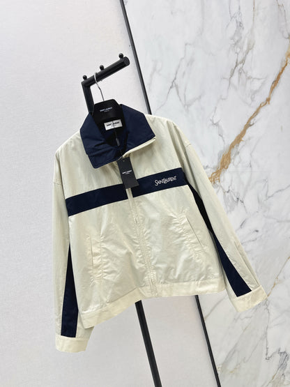 26ss Color-blocked Stand Collar Jacket