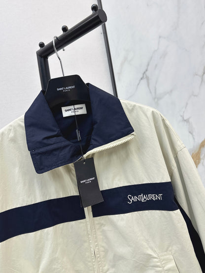26ss Color-blocked Stand Collar Jacket