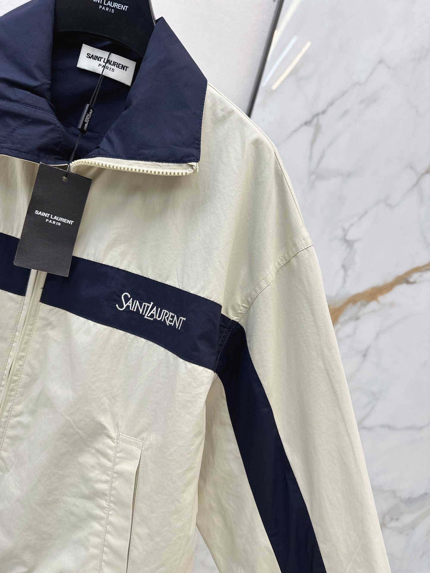 26ss Color-blocked Stand Collar Jacket