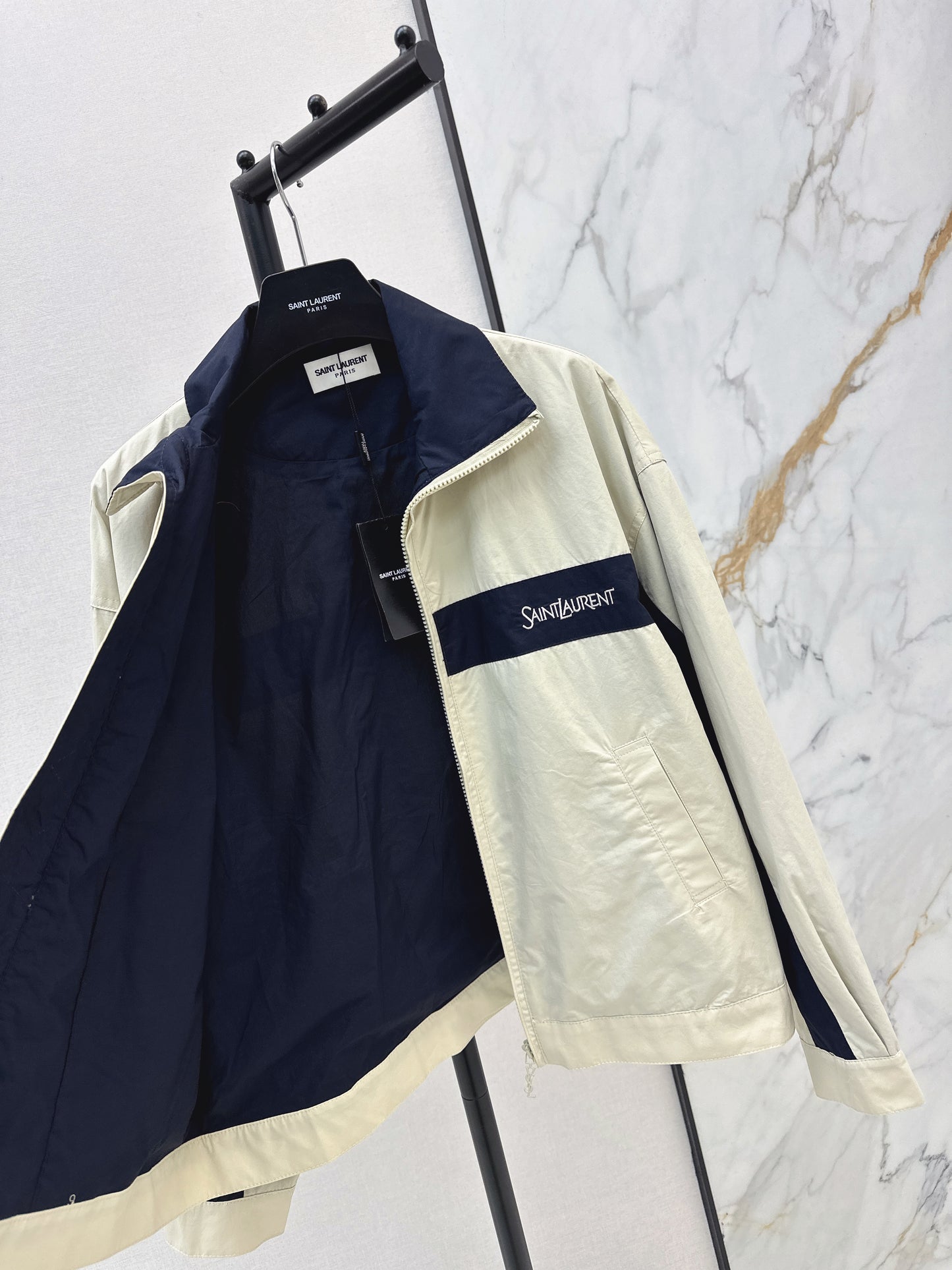 26ss Color-blocked Stand Collar Jacket
