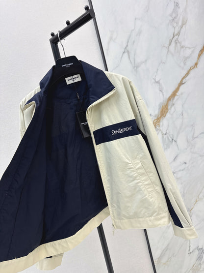 26ss Color-blocked Stand Collar Jacket