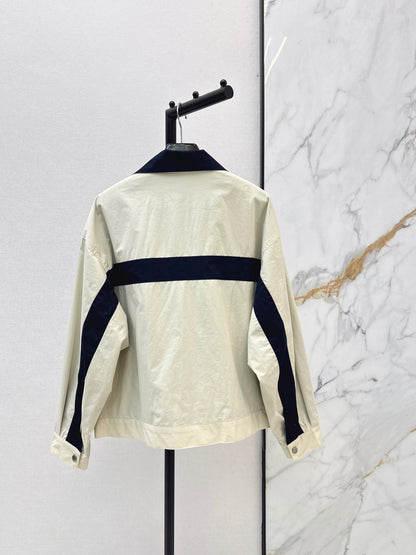 26ss Color-blocked Stand Collar Jacket