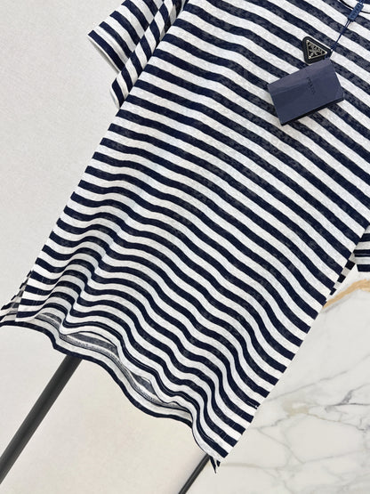 26ss Navy-style striped T-shirt