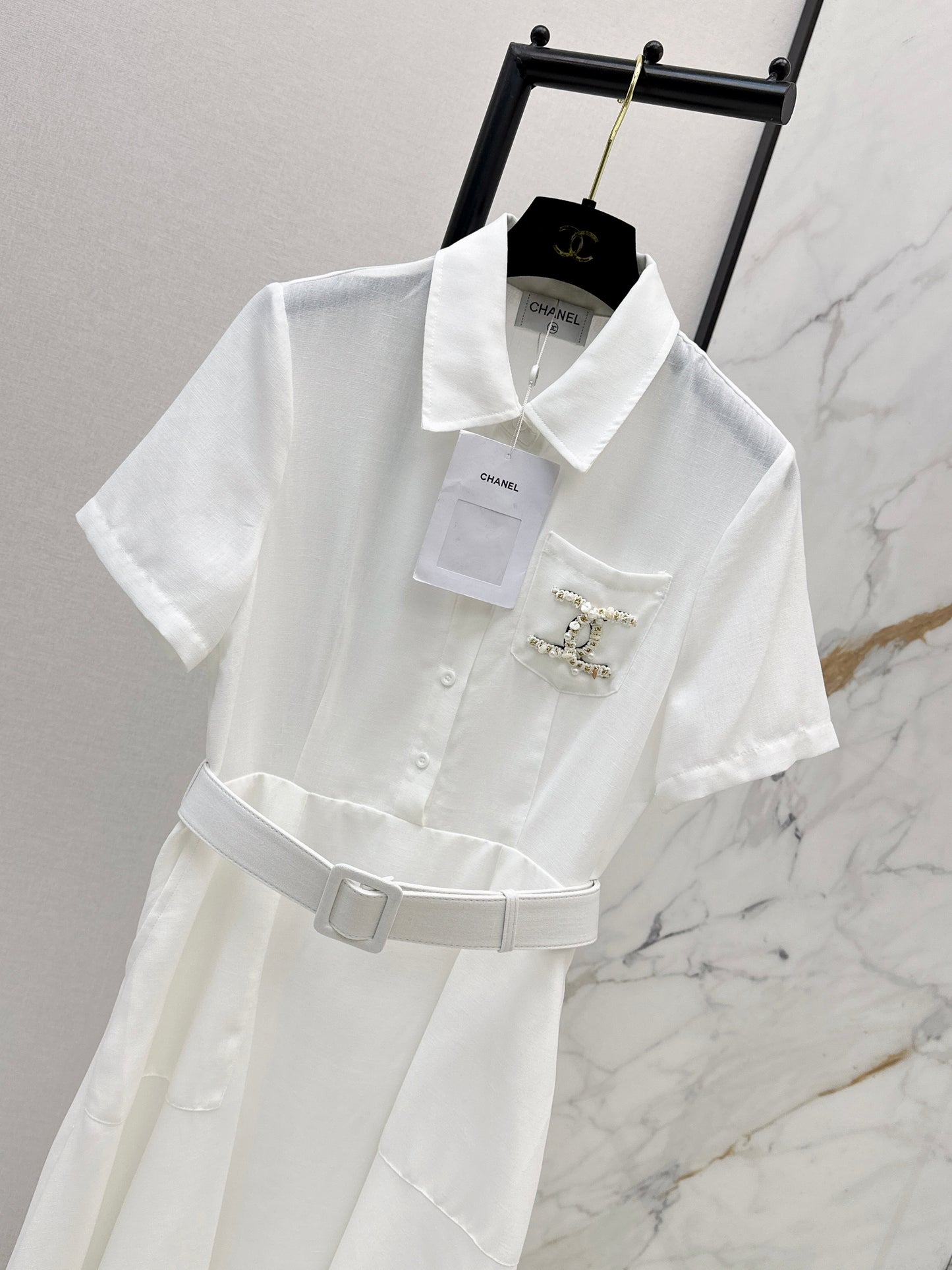 26ss Pocket Beaded Embellished Dress