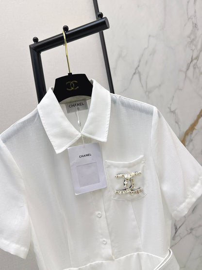 26ss Pocket Beaded Embellished Dress