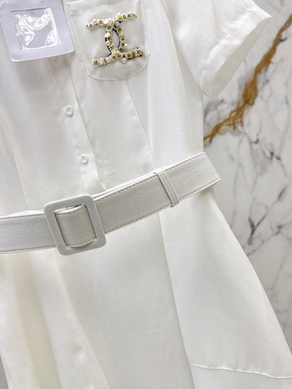 26ss Pocket Beaded Embellished Dress