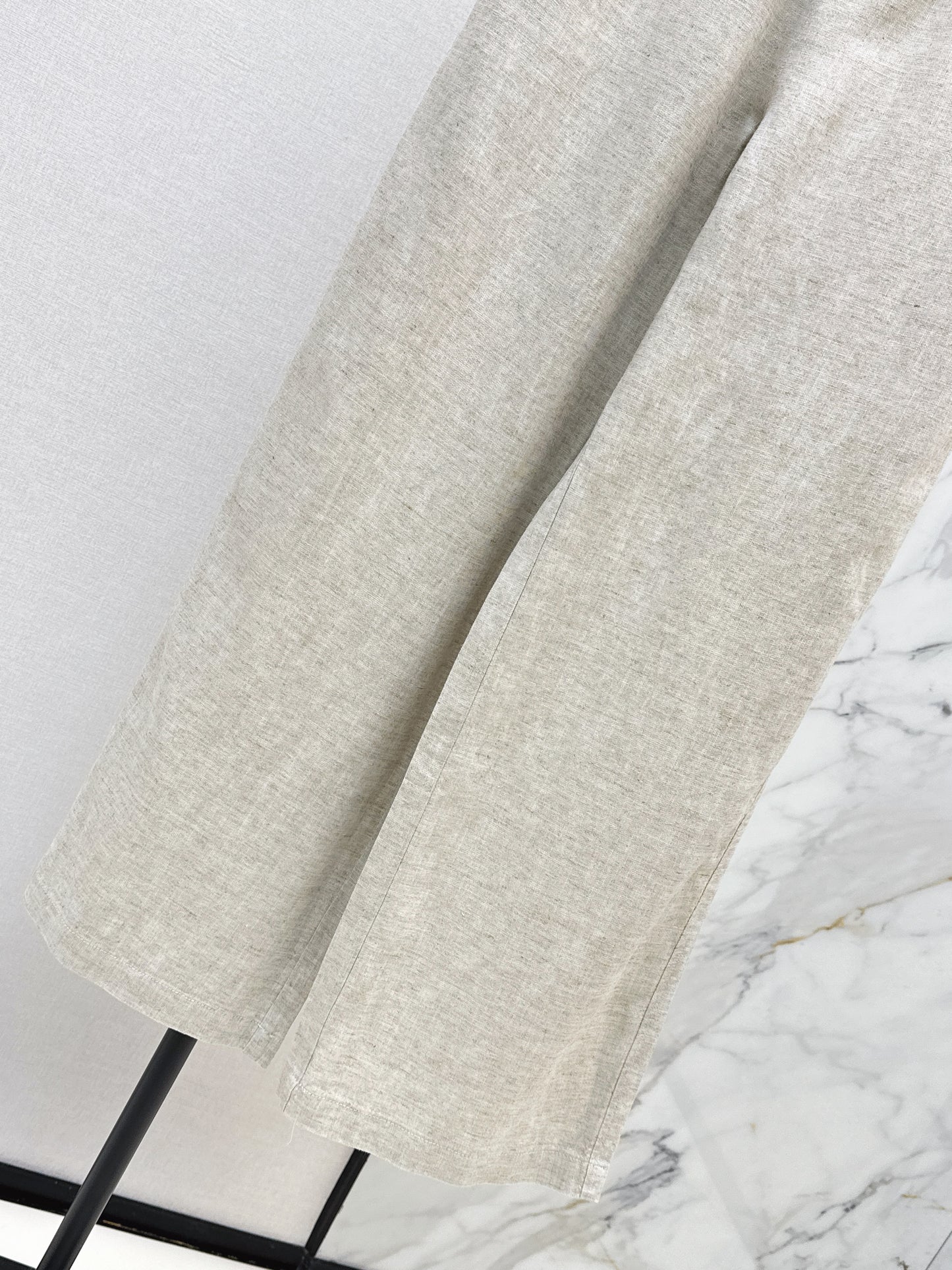 26ss Color-block elastic waist straight pants