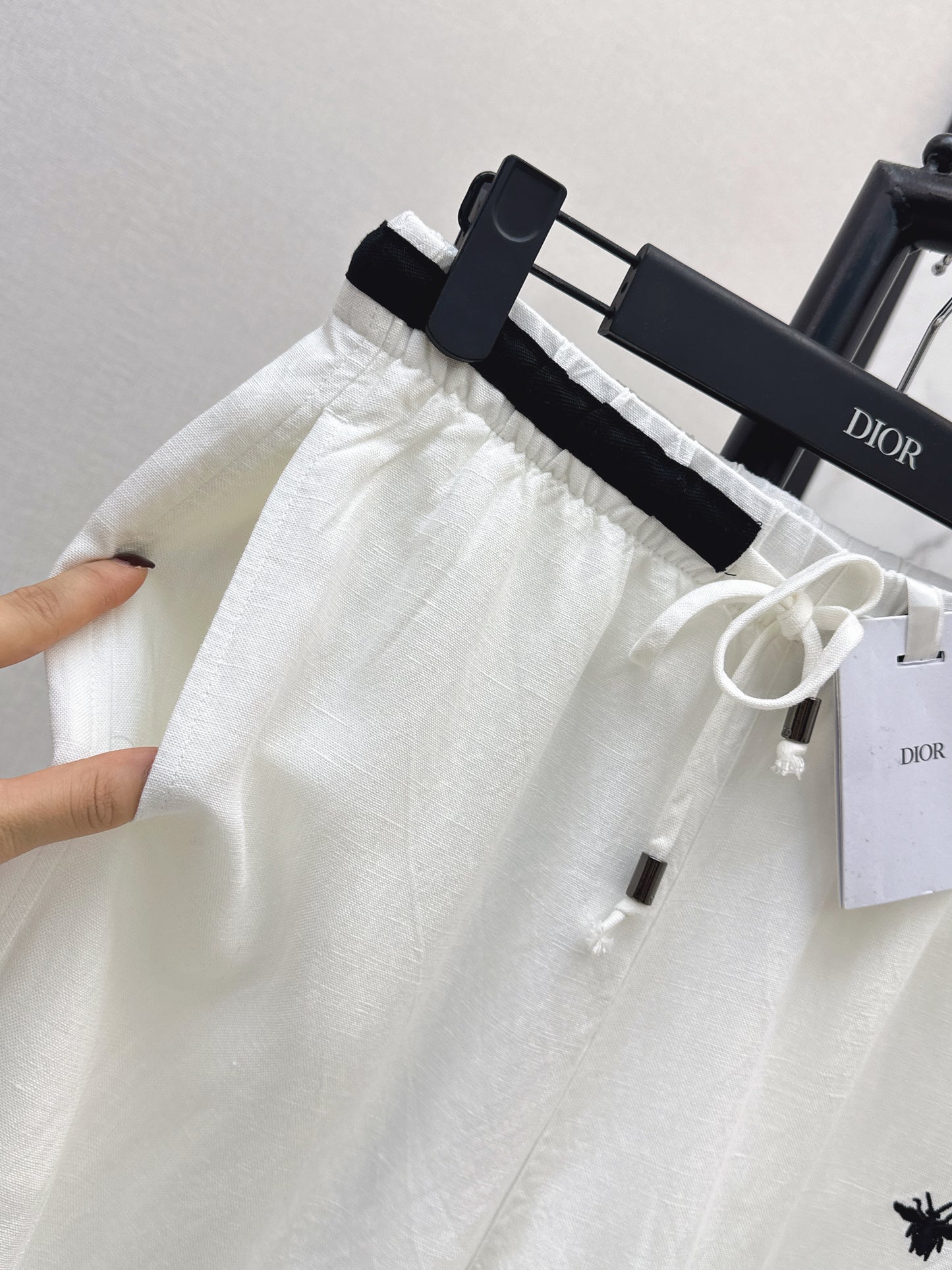 26ss Color-block elastic waist straight pants