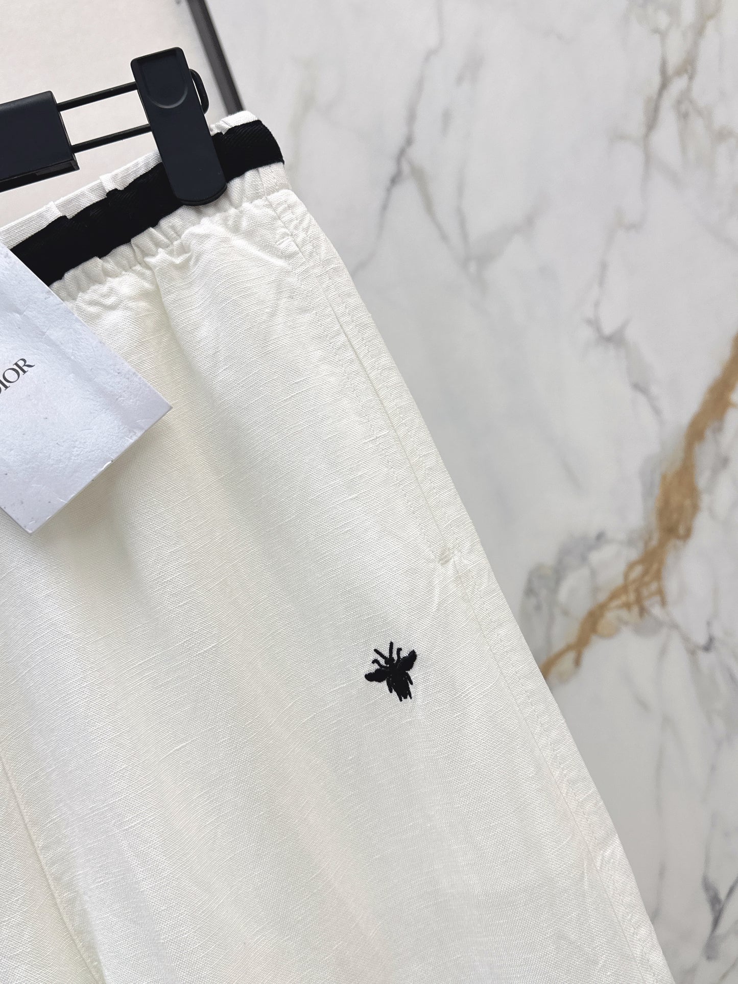 26ss Color-block elastic waist straight pants