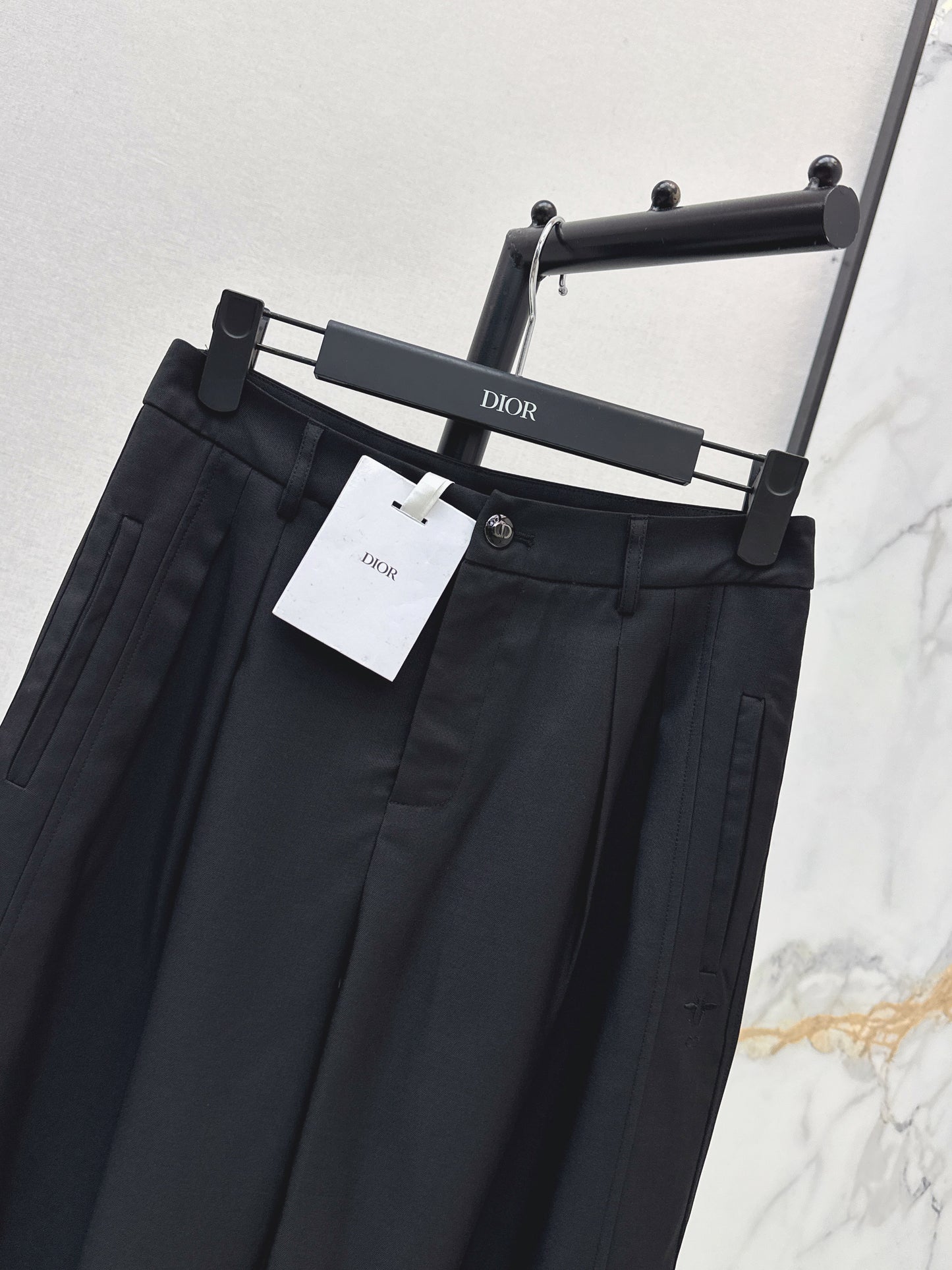 26ss Embroidered Straight-Leg Pants