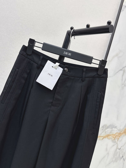 26ss Embroidered Straight-Leg Pants