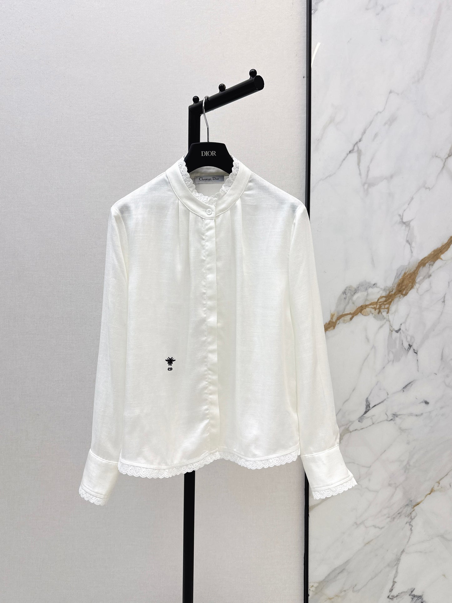 26ss Embroidered Decorative Stand Collar Shirt
