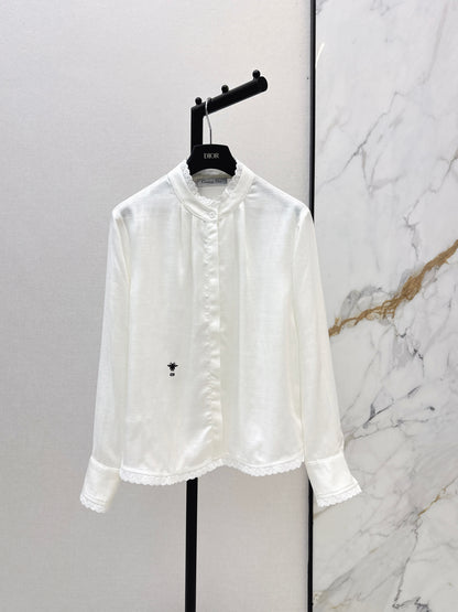 26ss Embroidered Decorative Stand Collar Shirt