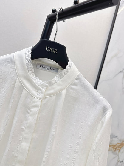 26ss Embroidered Decorative Stand Collar Shirt