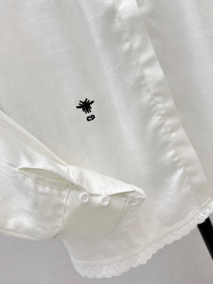26ss Embroidered Decorative Stand Collar Shirt