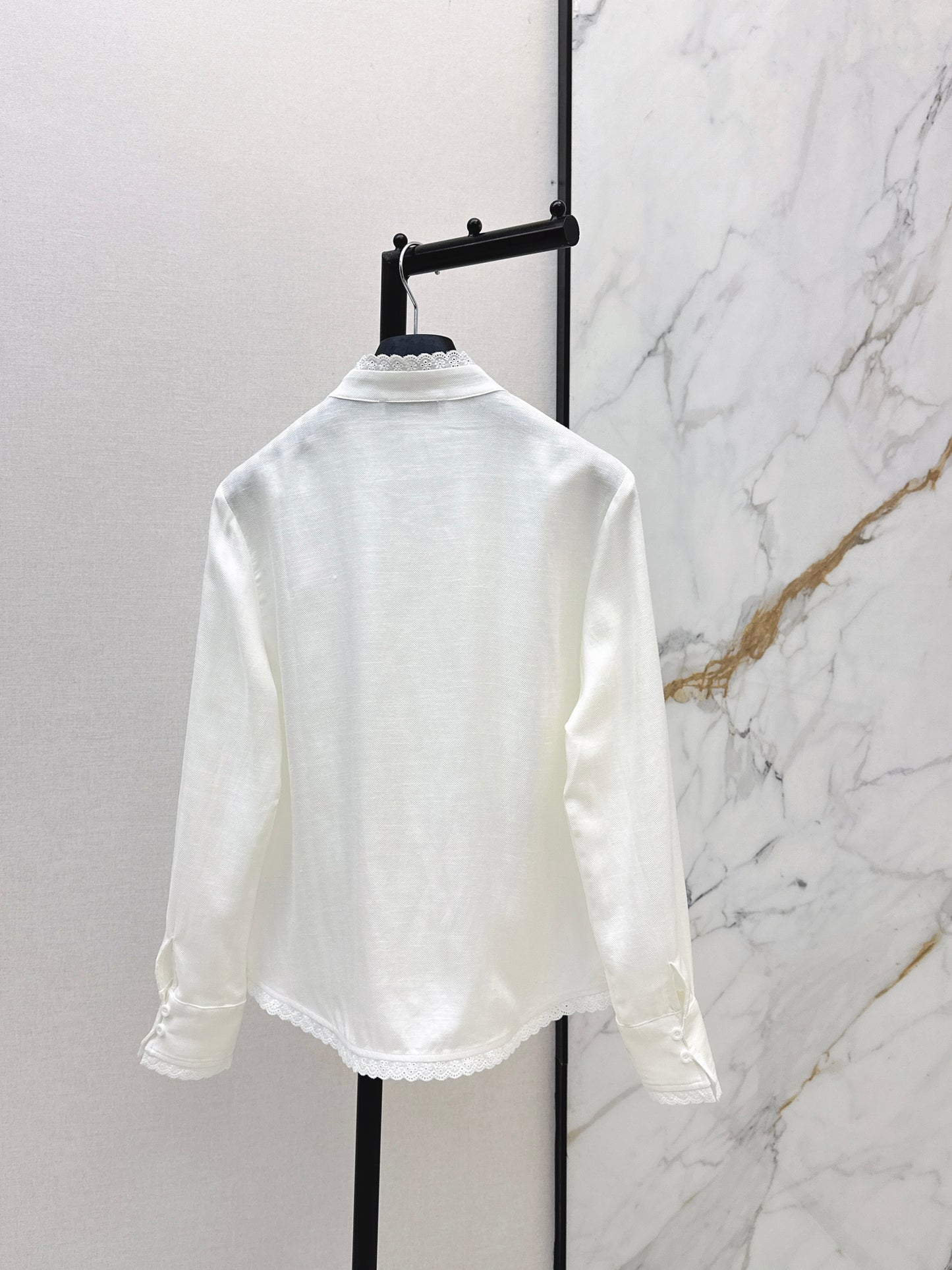 26ss Embroidered Decorative Stand Collar Shirt