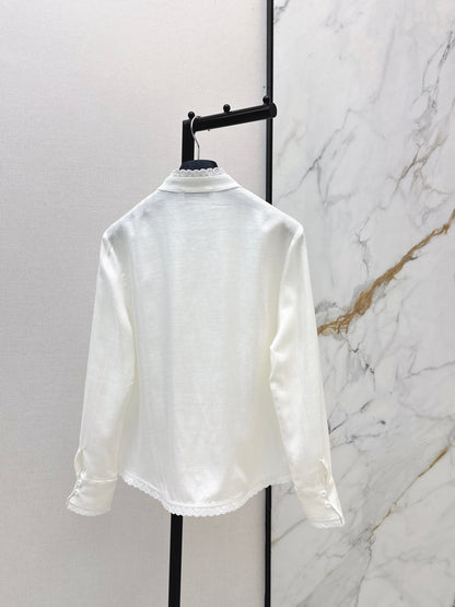 26ss Embroidered Decorative Stand Collar Shirt