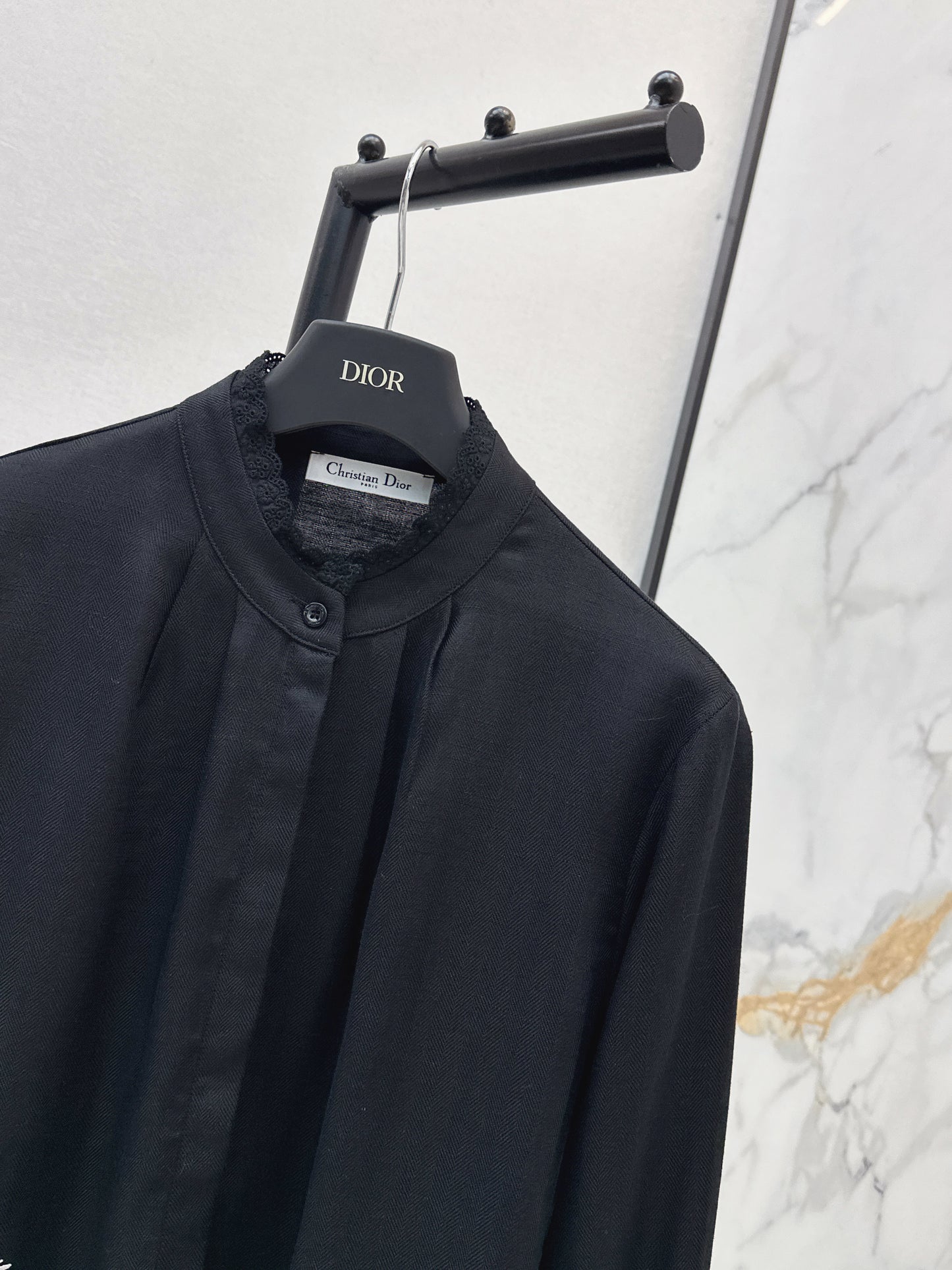 26ss Embroidered Decorative Stand Collar Shirt