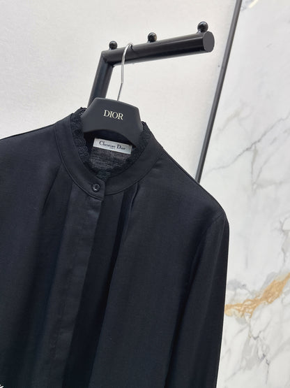 26ss Embroidered Decorative Stand Collar Shirt