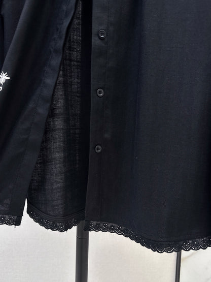 26ss Embroidered Decorative Stand Collar Shirt