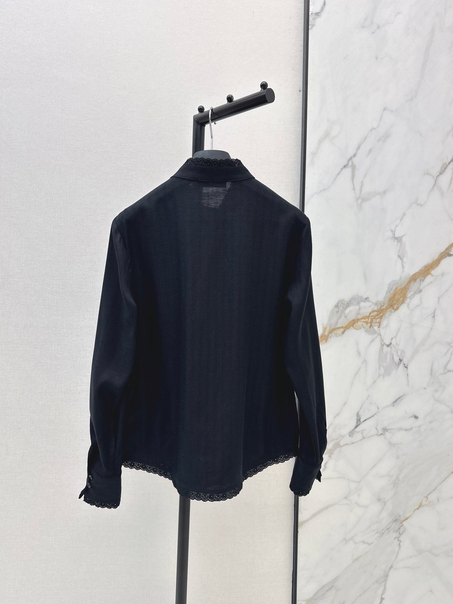 26ss Embroidered Decorative Stand Collar Shirt